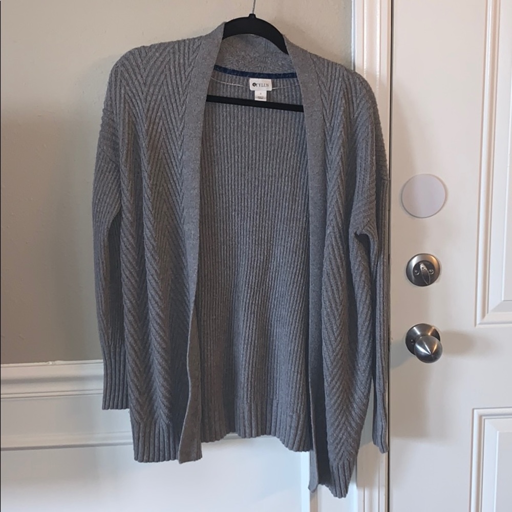 Grey cardigan sweater